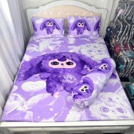 Bộ Ga Thun Mẫu Babythree Tím